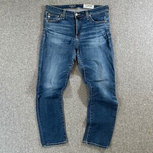 AG Adriano Goldschmied The Prima Crop Cigarette Jeans Blue Womens 28R Slim Fit